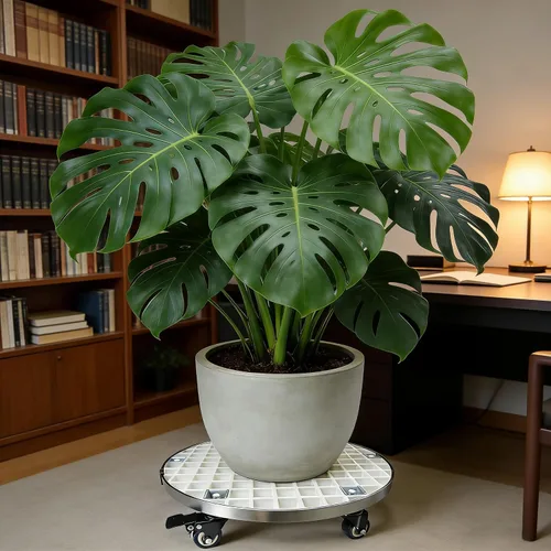 Miniatura 6 de ARTLINE Soporte rodante resistente para plantas con ruedas de bloqueo, base de rodillo para macetas de 23 pulgadas para árboles grandes en macetas