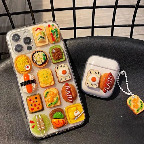 Miniatura 5 de Funda para Apple iPhone 17, 16, 15 Pro Max, 14, 13, 12, 11, diseño realista, bonita funda para teléfonos celulares para amantes de la comida