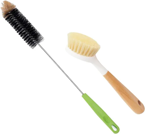 Miniatura 16 de Cepillo largo para botellas, cepillos limpiadores flexibles de 17 pulgadas para limpiar botellas de cerveza para el cuello, vino, biberones, Blanco