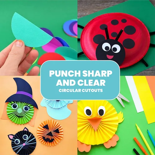 Miniatura 7 de BearBoss Perforadora Circular de 2 Pulgadas, Perforadora de Formas, Juego de Perforadoras de Papel para Scrapbooking, Papel de Festival, Tarjetas