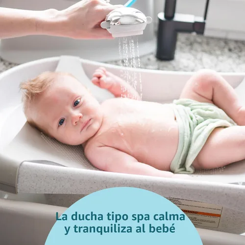 Miniatura 2 de El Primer Año Juego de Bañera para Bebé con Ducha de Lluvia - Incluye Arnés Infantil, Cabezal de Ducha con Spray Tranquilizante, Tanque de Agua