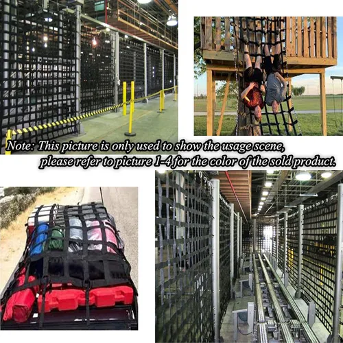 Miniatura 7 de Red de escalada para pared, escalera de red para patio de recreo, cuerda de carga resistente, protección de la casa del árbol, línea ninja