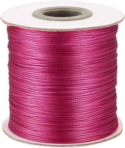 Miniatura 16 de Cheriswelry 90 yardas/rollo de 0.079 pulgadas, cordón encerado negro de poliéster coreano, joyería de cuentas, hilos para manualidades, cuerda