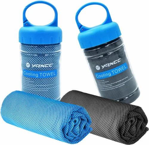 Miniatura 10 de YQXCC Paquete de 2 toallas de enfriamiento (47 x 12 pulgadas) toalla de hielo para cuello, toalla suave y transpirable, toalla fresca de microfibra