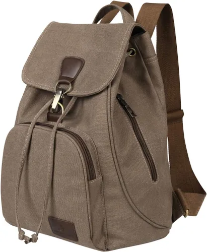 Mochilas de lona a la moda, bolso casual para compras al aire libre, mochila deportiva, senderismo, viajes, bolsa multiusos, Café, Mochilas de