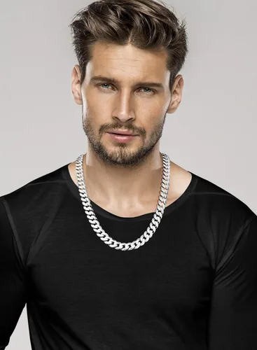 Miniatura 3 de Miabella Solid 925 Sterling Silver Italian 12mm 12 Inch Solid Diamond-Cut Cuban Link Curb Chain Necklace For Men Made in Italy