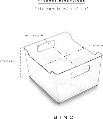 Miniatura 3 de BINO The Lodge Collection Contenedores de almacenamiento de plástico - paquete de 2 Organizador multiusos con asas integradas Libre de BPA