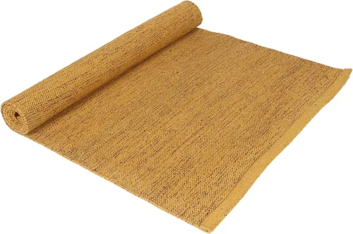 Miniatura 3 de KD Willmax Tapete de yoga de algodón hecho a mano de algodón orgánico con elementos naturales, tejido a mano, lavable, 100% orgánico, altamente