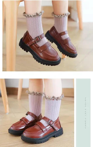 Miniatura 4 de Calcetines de encaje para bebé, Mary Jane con volantes a cuadros, 6 pares