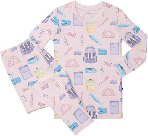 Miniatura 75 de KicKee Pants Conjunto de pijama de manga larga con estampado de piezas