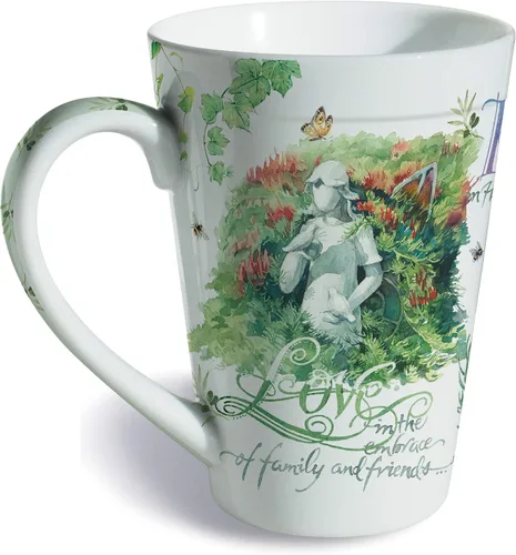 Miniatura 2 de Lissom Design Taza de té - Taza de café de porcelana de diseño o taza de té, 12 onzas, Faith Hope and Love