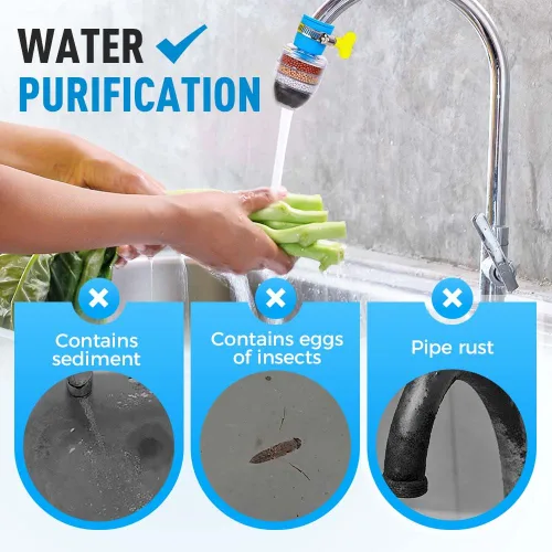 Miniatura 4 de Filtro de agua de carbón mágico, filtro de agua activado con cartucho de 6 capas, proporciona una fuerte presión de agua, adecuado para grifo de 1/2