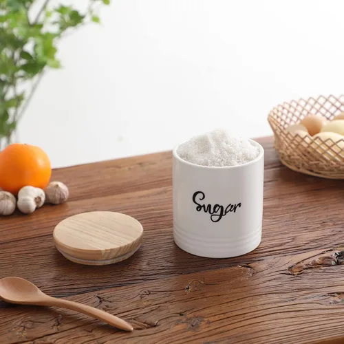 Miniatura 5 de LEETOYI Contenedores de almacenamiento de alimentos de porcelana con tapa, diseño de tamaño pequeño y ahorra espacio, 4.5 pulgadas, color blanco