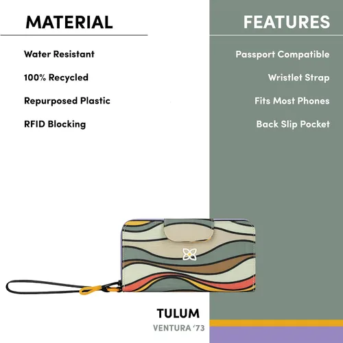 Miniatura 39 de Sherpani Tulum, cartera grande de nailon con cremallera alrededor, cartera con tarjetero organizador para mujer