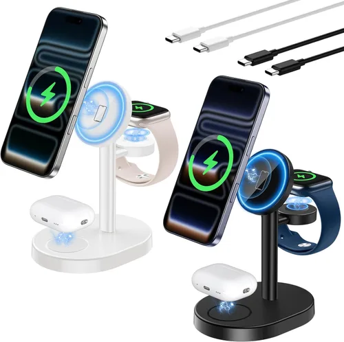 Miniatura 16 de Hevanto 25W 3 in 1 Super Fast Charging Station for Apple MagSafe Charger, Wireless Magnetic Mag-Safe Charger Stand for iPhone 17 16 15 14 13 12