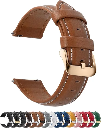 Miniatura 32 de Fullmosa Correa de reloj de piel de liberación rápida para hombres y mujeres, correas de repuesto de ancho 0.472 in, 0.551 in, 0.630 in, 0.709 in