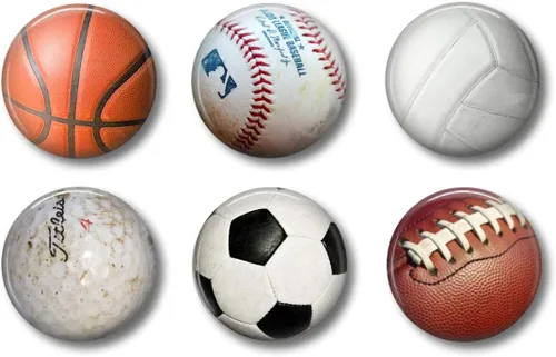 Miniatura 3 de Imanes de casillero para niños, golf, juego de seis 1.75 pulgadas, pizarra blanca para oficina o nevera, divertido juego de regalo magnético (golf)