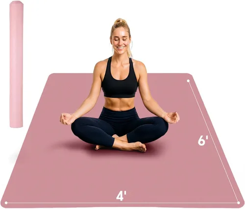 Miniatura 9 de Stepwaver Esterilla de yoga extragrande de 6 x 4 pies (1/3 pulgadas y 1/4 pulgadas de grosor), antideslizante, ultra duradera, amplia alfombrilla