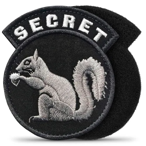 Parche secreto de ardilla para equipo táctico, parches tácticos para chaquetas con ajuste de gancho y bucle, divertidos parches militares para