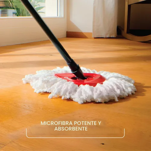 Miniatura 6 de O-Cedar - Sistema de limpieza de pisos, trapeador giratorio de escurrido fácil de microfibra y cubeta