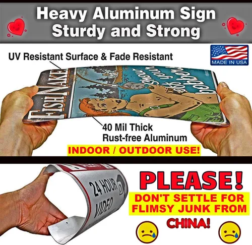 WORLD'S GREATEST SIGNS! Swim At Own Risk! No Lifeguard! Tiki Bar Metal Sign! 8"x12" Metal Made In The USA! Pool Hot Tub She Shed Beach Welcome