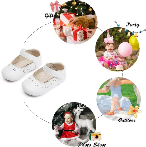 Miniatura 204 de Felix & Flora Zapatos de bebé de suela suave - Zapatos de bebé para caminar, mocasines, suela de goma, zapatos de cuna