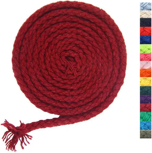Miniatura 9 de 5 mm * 90 m Cuerda de macramé de algodón natural de 8 hebras para manualidades, hilo para tejer, para colgar en la pared y manualidades DIY (HPK)