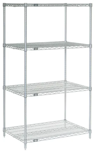 Miniatura 21 de Nexel 14" x 42" x 63", unidad de estantería de alambre ajustable de 4 niveles, estante de almacenamiento comercial con certificación NSF, acabado
