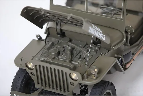 Miniatura 5 de Rochobby FMS 1/6 1941 MB Scaler RC mini Jeep RC Camión MB Scaler 4x4 Grado Hobby RC Rock Crawler con escobillas RC Camión Militar del Ejército