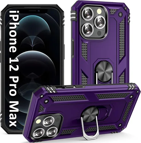 Miniatura 7 de ADDIT i Phone 12 Pro Max - Funda para iPhone 12 Pro Max, con anillo de soporte, soporte ajustable, grado militar, protección resistente, a prueba