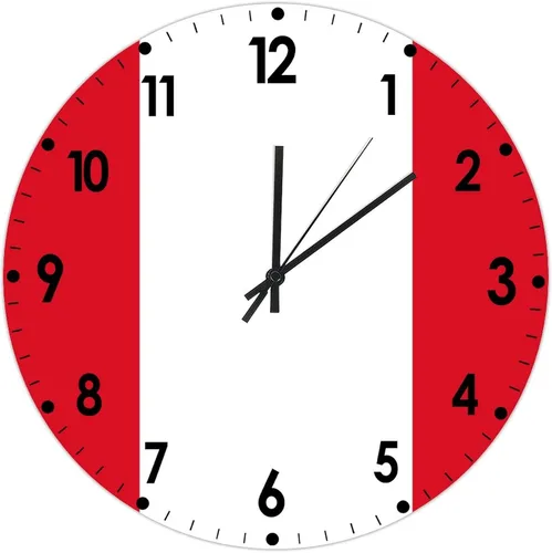 Miniatura 272 de Cheyan Reloj de pared con bandera de Canadá de 12 pulgadas, silencioso, sin tictac, de PVC, funciona con pilas, reloj redondo decorativo, regalo