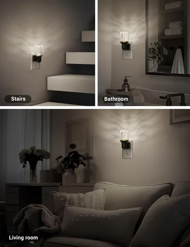 Miniatura 4 de JandCase Luz de Noche LED, Luces Nocturnas Regulables Enchufables en la Pared, Luz Nocturna Moderna con Sensor de Luz Automático de Encender/Apagar