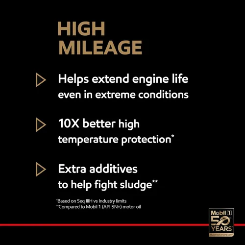Miniatura 8 de Mobil 1 - Aceite sintético High Mileage 5W-30 para motor, 5 cuartos de galón
