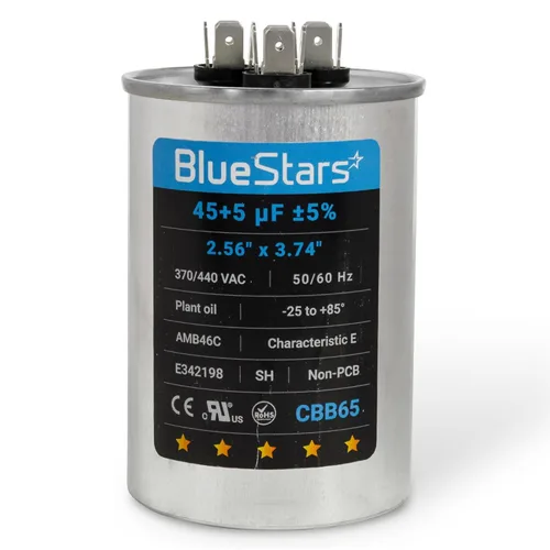 Miniatura 55 de [Listado UL] BlueStars 10 uF ± 5% MFD 370/440V CBB65 CBB65A Pieza de Repuesto de Capacitor de Arranque y Funcionamiento Ovalado - Capacitores