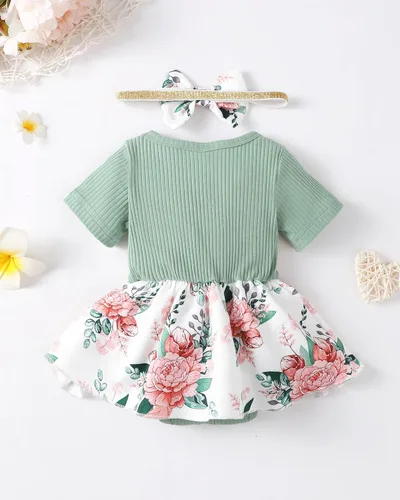 Miniatura 3 de Renotemy Mameluco de manga corta para bebé recién nacido, ropa de bebé niña