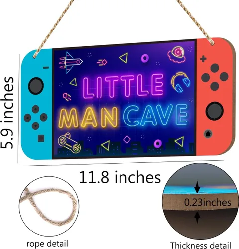 Miniatura 2 de Letrero de cueva de hombre pequeño para niños, consola de juegos, decoración de habitación de niños, astronauta espacial, decoración de pared