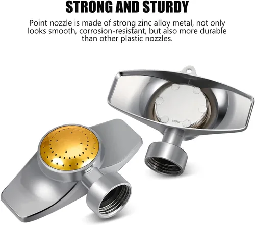 Miniatura 3 de Riakrum 1 paquete de rociadores de metal de 360 grados, rosca interna de 3/4 pulgadas, patrón circular ajustable con flujo de agua suave para patio