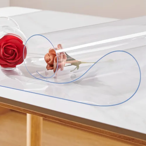 Miniatura 2 de NECAUX - Protector de mesa transparente de 12 x 16 pulgadas, de 1.5 mm de grosor, protector de mesa de PVC impermeable de plástico, protector