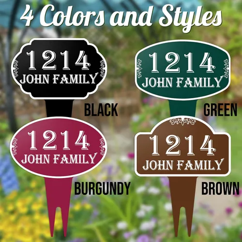 Miniatura 3 de Letrero personalizado para dirección de casa, placa de aluminio personalizada para dirección del hogar, placas de números de casa para jardín