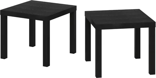 Miniatura 5 de Furinno Classic Homey - Mesa auxiliar cuadrada Parsons (2 unidades), color negro