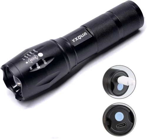 Miniatura 2 de YXQUA - Linternas recargables USB-C para corte de energía, 1000 lúmenes, linterna de emergencia LED súper brillante para el hogar, luz táctica