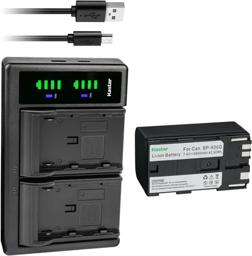 Kastar Paquete de 1 batería BP-930G y cargador USB LTD2 compatible con Canon UC-X45 UC-X50 UC-X55 V40 V40Hi V50Hi V60Hi V65Hi V72 V75Hi V400 V420