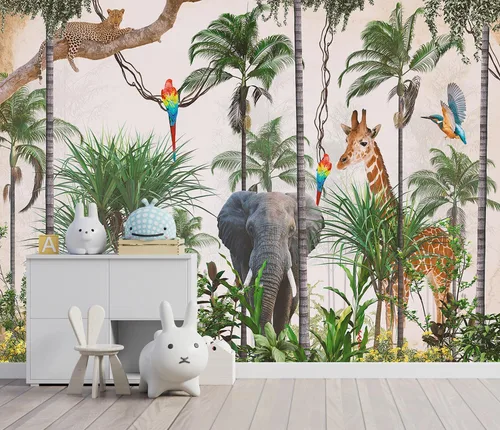 Miniatura 16 de YQWDMX - Papel pintado con bosque de pinos brumosos y mural dorado para dormitorio (no despegar y pegar)