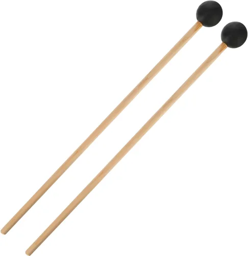 Miniatura 2 de Shappy Bell Mallets Glockenspiel Sticks, Baquetas de Goma para Xilófono de Percusión con Mango de Madera, 15 Pulgadas de Largo (Negro)