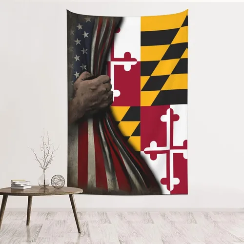 Miniatura 16 de Tapiz de mitad de bandera estadounidense y bandera de Jamaica de 60 x 40 pulgadas, divertido tapiz estético, arte de pared para dormitorio, sala