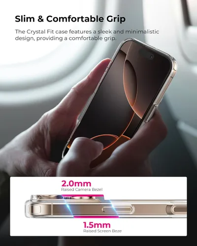 Miniatura 7 de Crystal Fit - Funda magnética transparente para iPhone 16, compatible con MagSafe, antiamarilleo, funda protectora delgada (para iPhone 16)