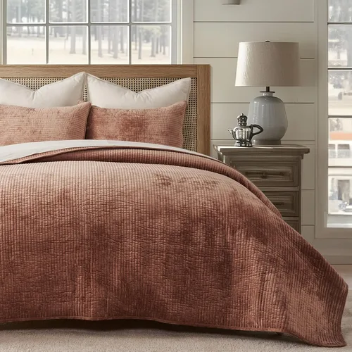 Miniatura 25 de EVERGRACE Juego de edredón de terciopelo tamaño Queen, lujoso juego de ropa de cama acolchado suave, edredón de terciopelo ligero para todas