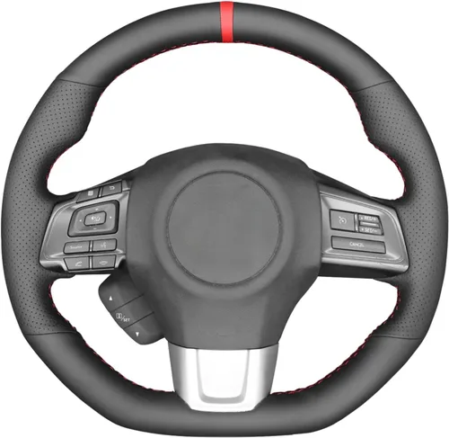 Miniatura 40 de MEWANT Funda de volante de automóvil transpirable cosida a mano para Subaru WRX 2015-2021 / WRX STI 2015-2021, accesorios para volante Subaru WRX