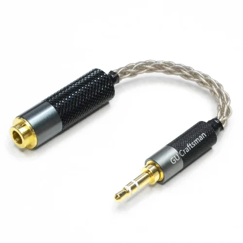 Cable adaptador de auriculares portátil de 0.138 in macho a 0.173 in equilibrado hembra Cable adaptador de auriculares portátil de cristal único 6N