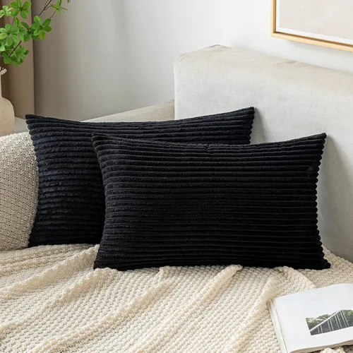 Miniatura 39 de EMEMA Paquete de 2 fundas de cojín cuadradas decorativas de pana suave y sólidas, fundas de cojín de primavera para sofá, dormitorio o automóvil, 14